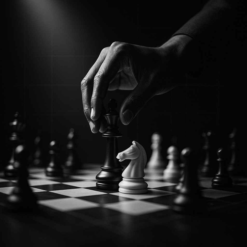 Strategic chess move representing calculated decisions